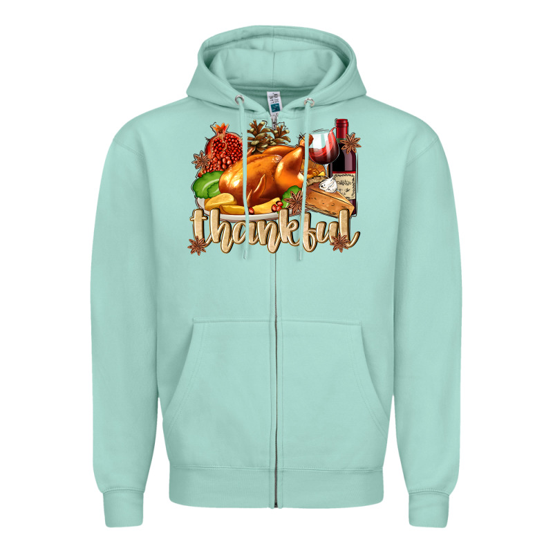 Thankful With Turkey Zipper Hoodie by texasbilliewilder | Teevron