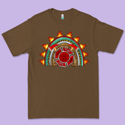 Firefighter Rainbow Premium Tee Designed By Artiststas