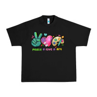 Black peace love art Urban Heavy Tee - NancyCooperArtShop
