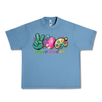 Pebble Blue peace love art Urban Heavy Tee - NancyCooperArtShop