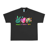 Pigment Black peace love art Urban Heavy Tee - NancyCooperArtShop