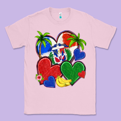 Dominican Repuclic Hearts Classic Tee Designed By Nancycooperartshop