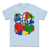 Dusty Blue dominican repuclic hearts Classic Tee - NancyCooperArtShop