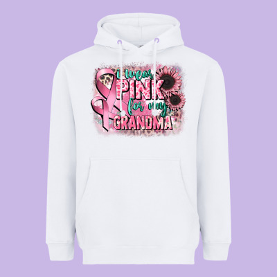 I Wear Pink For My Grandma Heavyweight Hoodie Designed By Cowgirlartshop