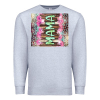 Heather Grey Mama leopard Premium Sweatshirt - CowGirlArtShop