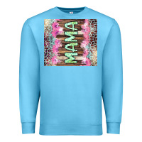 Ocean Blue Mama leopard Premium Sweatshirt - CowGirlArtShop