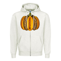 Oatmeal Heather Softball Pumpkin Zipper Hoodie - texasbilliewilder