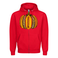 Red Softball Pumpkin Zipper Hoodie - texasbilliewilder