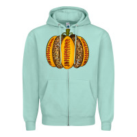 Seafoam Softball Pumpkin Zipper Hoodie - texasbilliewilder