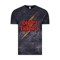 Cloud Black dirty thirty lightning bolt Vintage Tee - MaliasSmallBusiness