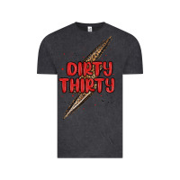 Vintage Black dirty thirty lightning bolt Vintage Tee - MaliasSmallBusiness