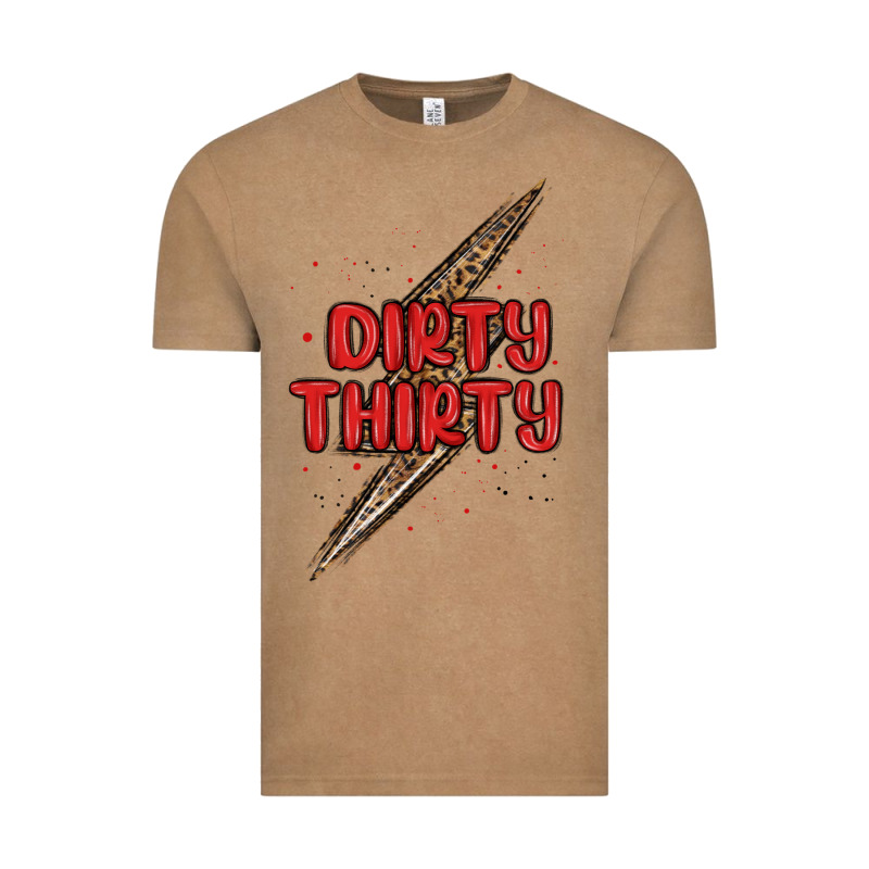 Dirty Thirty Lightning Bolt Vintage Tee by MaliasSmallBusiness | Teevron