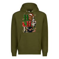 Army Green ho ho ho heifer cow gnomies Premium Hoodie - CowGirlArtShop