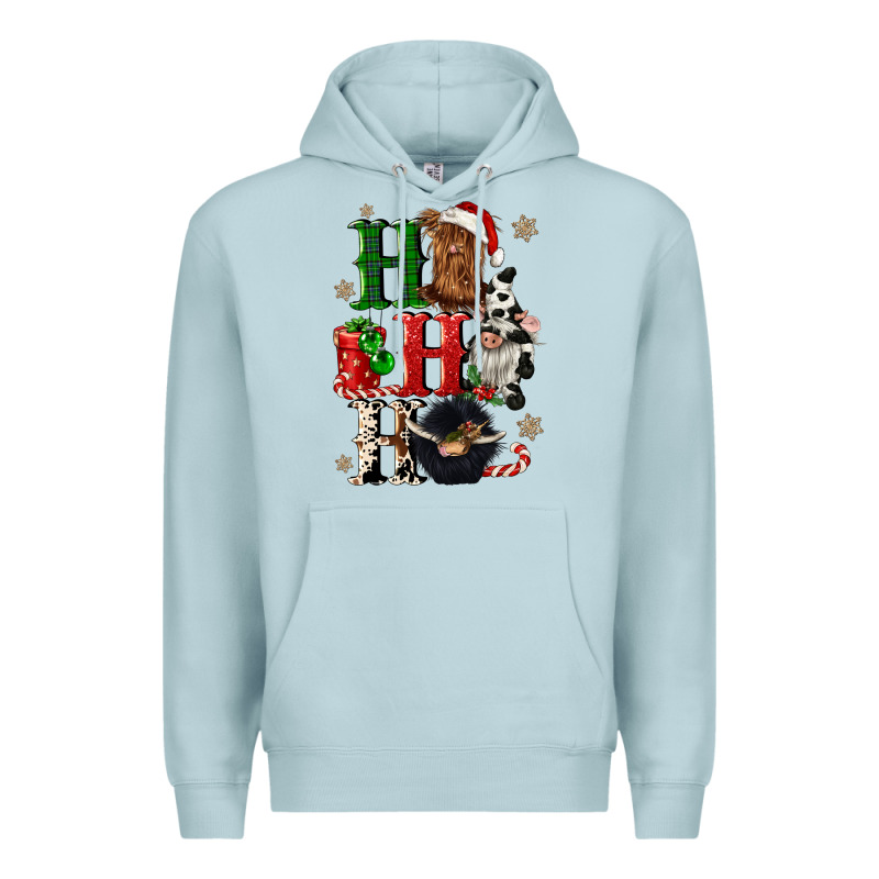 Ho Ho Ho Heifer Cow Gnomies Premium Hoodie by CowGirlArtShop | Teevron