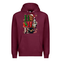 Burgundy ho ho ho heifer cow gnomies Premium Hoodie - CowGirlArtShop