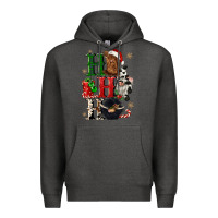 Charcoal Heather ho ho ho heifer cow gnomies Premium Hoodie - CowGirlArtShop