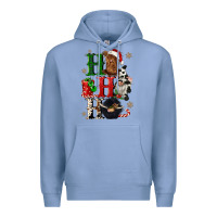 Colony Blue ho ho ho heifer cow gnomies Premium Hoodie - CowGirlArtShop