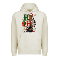 Oatmeal Heather ho ho ho heifer cow gnomies Premium Hoodie - CowGirlArtShop