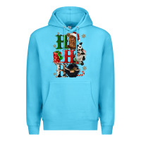 Ocean Blue ho ho ho heifer cow gnomies Premium Hoodie - CowGirlArtShop