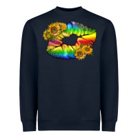 Navy Lgbtq Pride Rainbow Lips Heavyweight Sweatshirt - BundleAndBundleShop