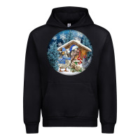 Black Winter Farm Animals Urban Hoodie - FaDigitalArtStudio