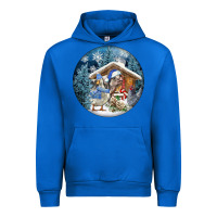 Cobalt Winter Farm Animals Urban Hoodie - FaDigitalArtStudio