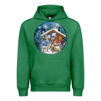 Emerald Winter Farm Animals Urban Hoodie - FaDigitalArtStudio