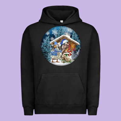 Winter Farm Animals Urban Hoodie Designed By Fadigitalartstudio