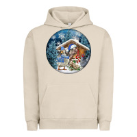 Pigment French Oak Winter Farm Animals Urban Hoodie - FaDigitalArtStudio