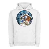 Pigment Lunar Rock Winter Farm Animals Urban Hoodie - FaDigitalArtStudio