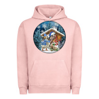 Pigment Salmon Winter Farm Animals Urban Hoodie - FaDigitalArtStudio