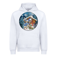 White Winter Farm Animals Urban Hoodie - FaDigitalArtStudio
