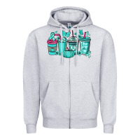 Heather Grey Ovarian Cancer coffee cups teal ribbon Zipper Hoodie - NancyCooperArtShop