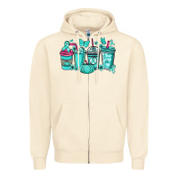 Sandshell Ovarian Cancer coffee cups teal ribbon Zipper Hoodie - NancyCooperArtShop