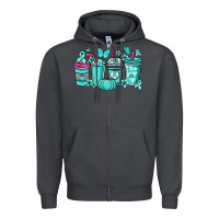 Smoke Ovarian Cancer coffee cups teal ribbon Zipper Hoodie - NancyCooperArtShop