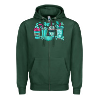 Sports Green Ovarian Cancer coffee cups teal ribbon Zipper Hoodie - NancyCooperArtShop