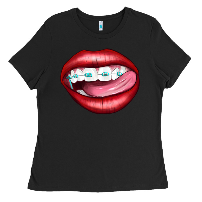 Lips Dental Braces Ladies Tee by Artiststas | Teevron