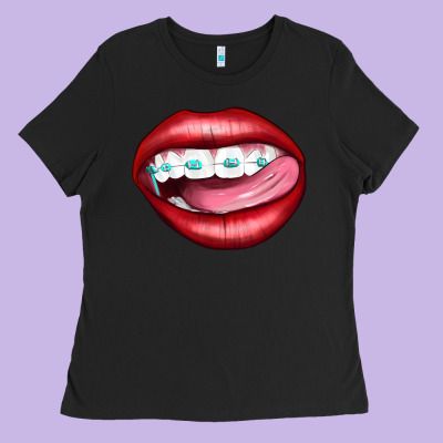 Lips Dental Braces Ladies Tee Designed By Artiststas