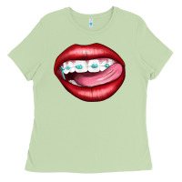 Matcha Lips Dental Braces Ladies Tee - Artiststas