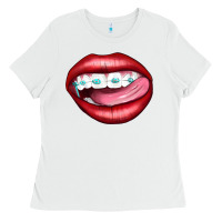White Lips Dental Braces Ladies Tee - Artiststas