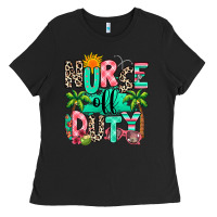 Black nurse off duty summer break Ladies Tee - RanaPortraitStore