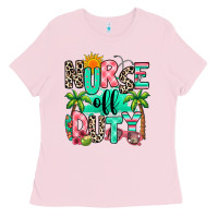 Bubblegum Pink nurse off duty summer break Ladies Tee - RanaPortraitStore
