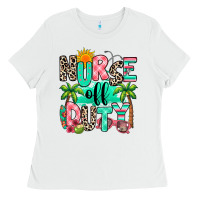 White nurse off duty summer break Ladies Tee - RanaPortraitStore
