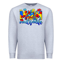 Heather Grey Mom Autism life Premium Sweatshirt - CowGirlArtShop