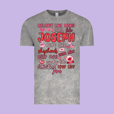 Believe Like Mary Trust Like Joseph Valentine S Da Vintage Tee Designed By Maliassmallbusiness