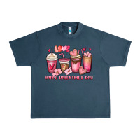 Midnight Navy happy valentine's day coffee cups Urban Heavy Tee - MaliasSmallBusiness