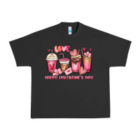 Pigment Black happy valentine's day coffee cups Urban Heavy Tee - MaliasSmallBusiness