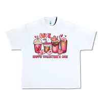 White happy valentine's day coffee cups Urban Heavy Tee - MaliasSmallBusiness