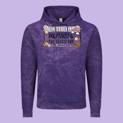 Hello Im Mentally At The Bookstore Vintage Hoodie Designed By Maliassmallbusiness