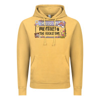 Vintage Mustard hello im mentally at the bookstore Vintage Hoodie - MaliasSmallBusiness